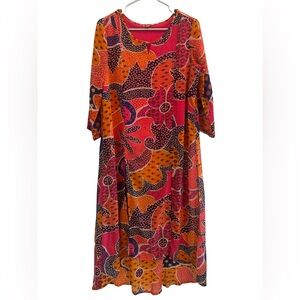Abstract print , front slit High - low tunic